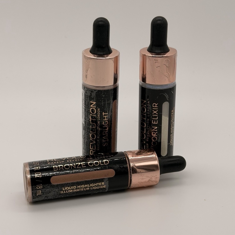 Revolution Beauty unicorn Elixir Liquid Highlighter Pack Of 3